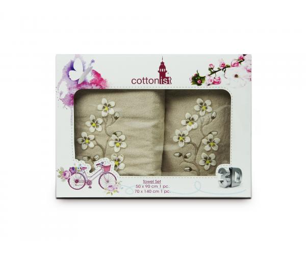 Комплект полотенец Cottonist 3D Kadife в коробке 8414-14
