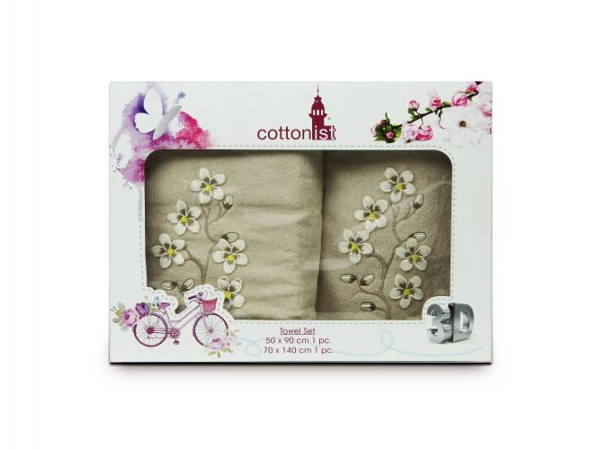 Комплект полотенец Cottonist 3D Kadife в коробке 8414-14